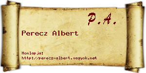 Perecz Albert névjegykártya