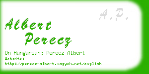 albert perecz business card